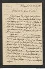 Nachlass Franz Steindachner, Brief von Ferdinand Krauss an Franz Steindachner (18.10.1878), Inv.Nr. 278.06, Seite 1